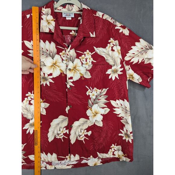 PACIFIC LEGEND Mens 3XL Hawaiian Camp Shirt Red Floral USA - Picture 4 of 6
